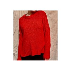 Oversized red sweater